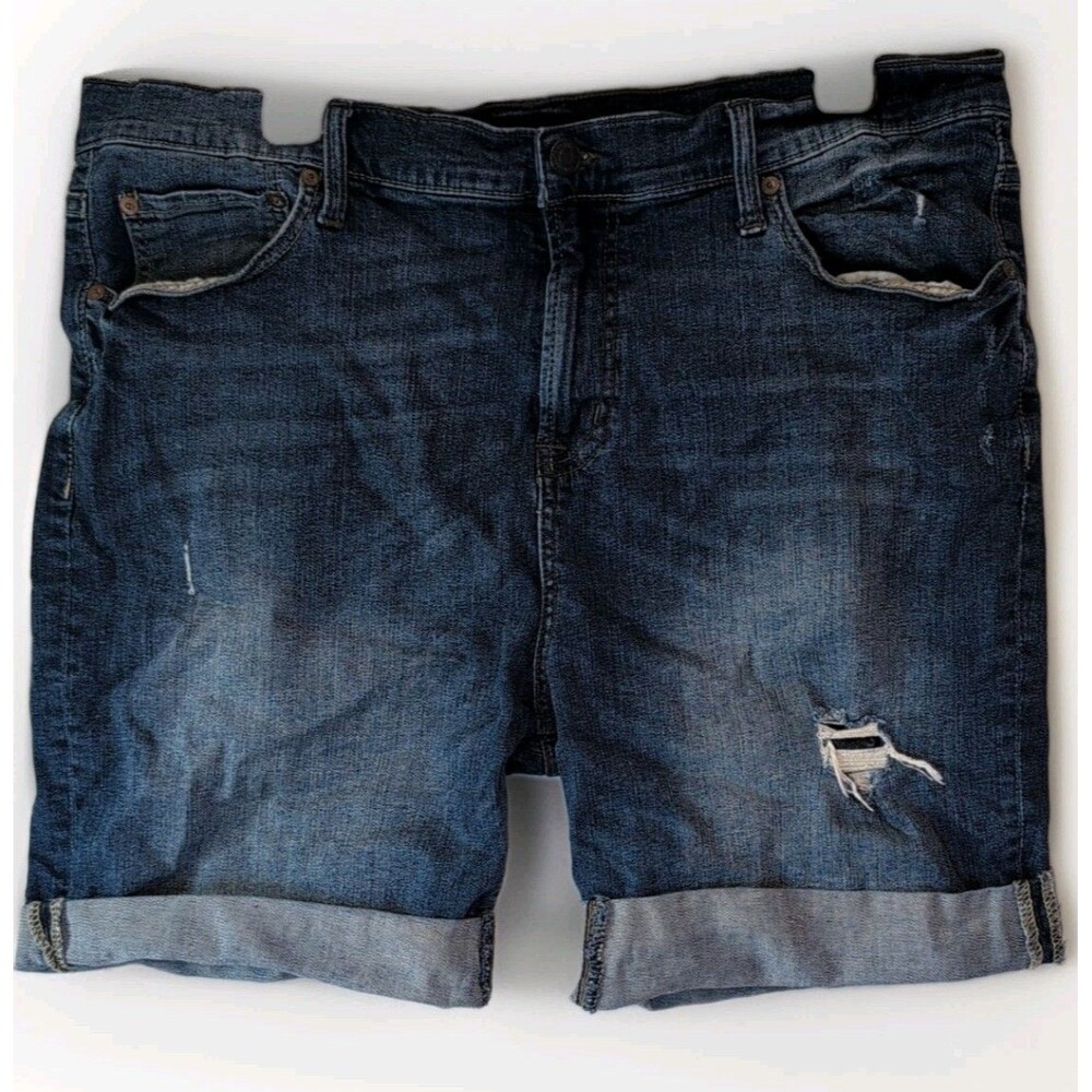 Aeropostale Aero Denim Shorts Womens Size 38 Slim Cuffed Distressed